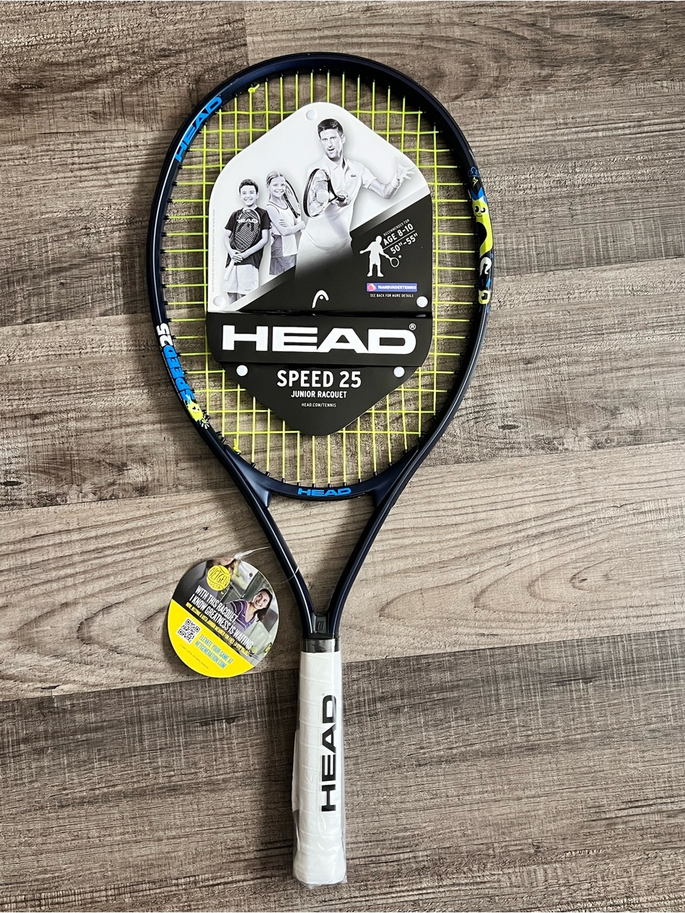HEAD Junior Tennis Racquet in Blue with Yellow Strings
